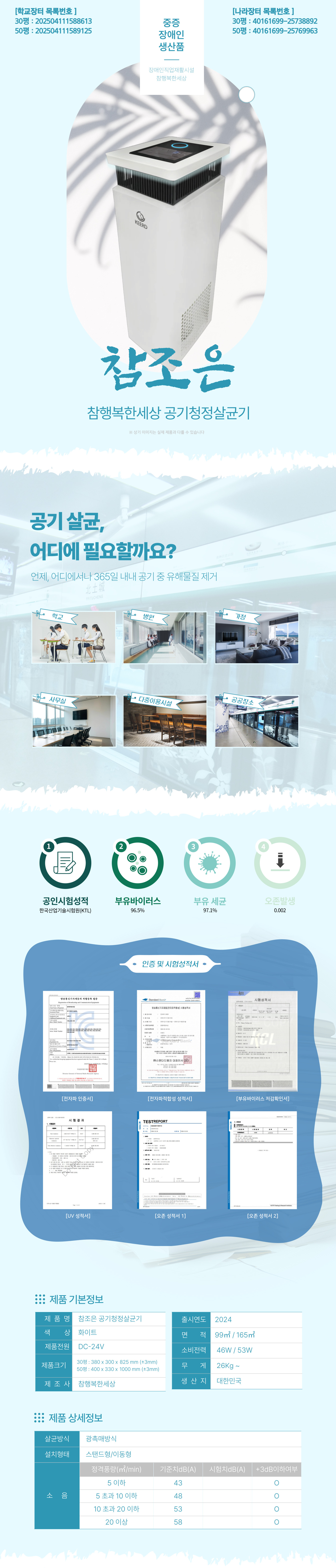 공기정화기기 상세설명